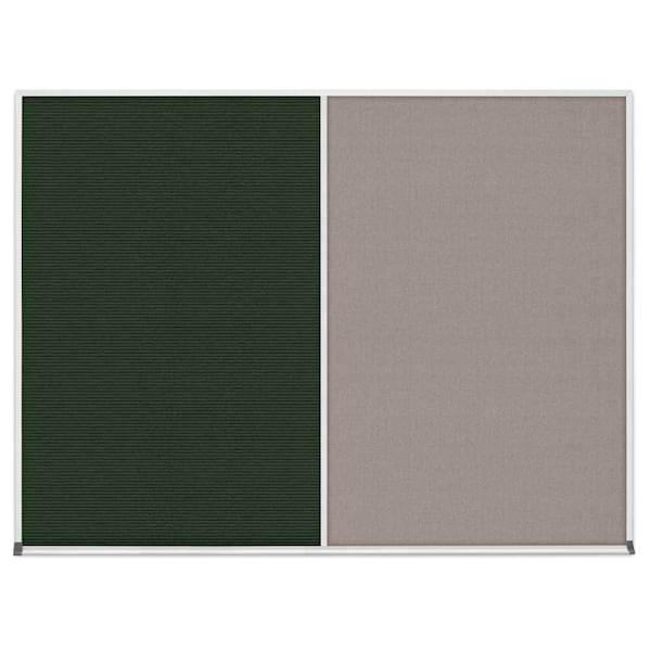 Triple Door Radius Corkboard, 72"x36", Sat, UV7005RC-SATIN-CLOUD
